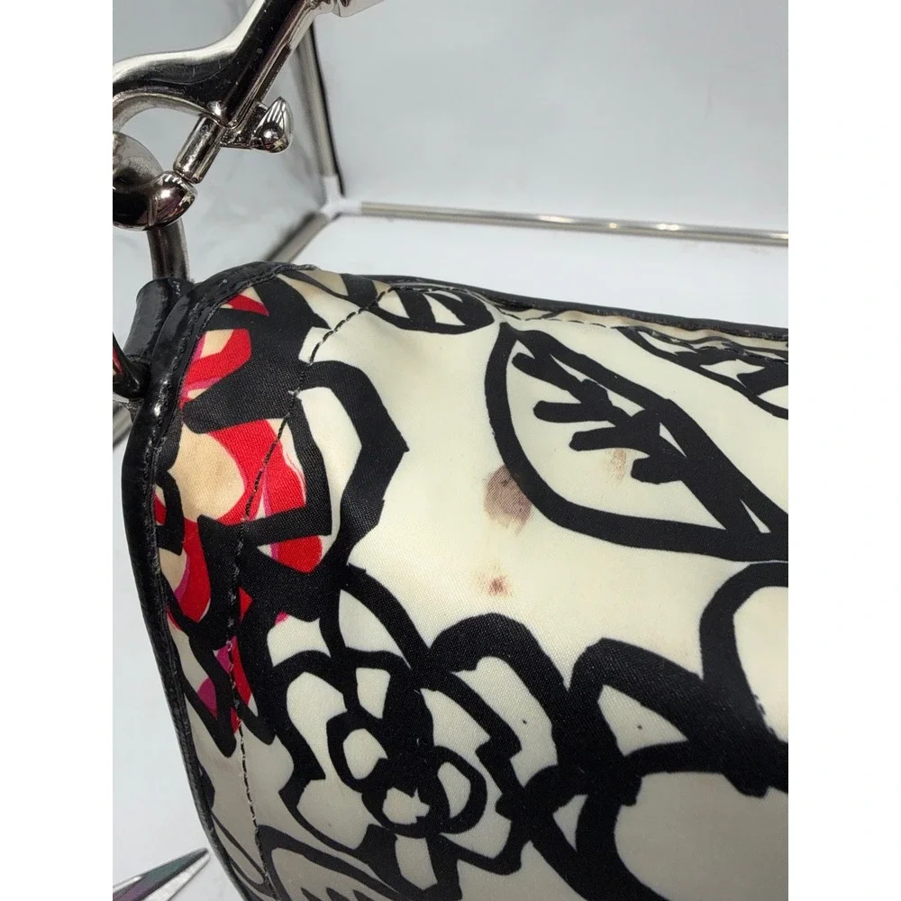 Coach Poppy Graffiti Floral Messenger Bag F16915 Crossbody Red Black Cream
